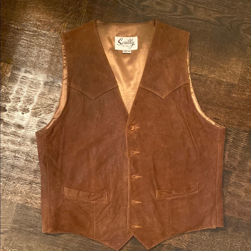 Scully Brown Leather Vest Timeless Style